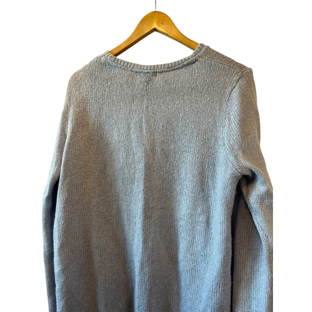H&M Blue Mohair Blend Long Sleeve Knit Pullover Crew Neck Knit Sweater L - Picture 5 of 9